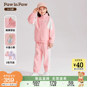 pawinpaw卡通小熊童装，24春季女童卫衣，裤子舒适运动套装两件套