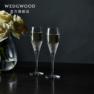 wedgwood威基伍德verawang晶钻，香槟杯2件装对杯高脚杯结婚礼物