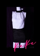 KeKe 彩色糖果系列 ol露背上衣性感紧身包臀裙两件套