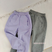 110-160春季童装女童，休闲运动裤儿童，上学裤子长裤灰色浅紫色