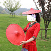 傣族舞蹈竹编斗笠红色花腰帽子，儿童节目表演大人少数民族舞台道具