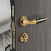 纯铜室内门锁f卧室欧式房门锁，静音木纹分体锁，实木门锁执手锁门把