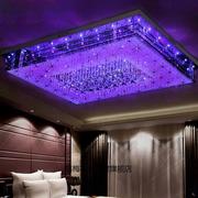 高档挽风led客厅灯长方形，水晶吊灯现代简约大厅，遥控变色餐厅卧室