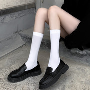 白丝袜子女夏季薄款白色丝袜纯欲jk日系学生天鹅绒中筒小腿袜夏天