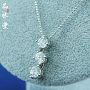 绝版欧洲中古宝石钻石纯银首饰吊坠项链气质高奢个性精美复古礼物