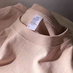 潮牌纯棉粉色t恤女短袖夏季重磅2022宽松设计感体桖小众上衣
