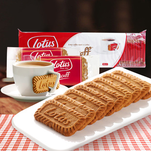 比利时进口和情lotus缤咖时焦糖味饼干312.5g早餐代餐休闲小零食