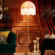 粉色法式简约全铜台灯卧室床头欧式简约大气宫廷布艺美式温馨纯铜