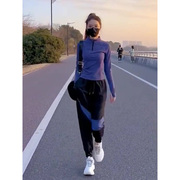 运动跑步套装女春2024晨跑服时尚小个子修身显瘦速干服两件套