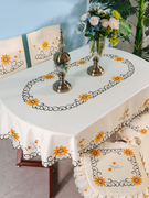 长椭圆餐桌桌布茶几布布艺(布布艺)轻奢北欧风格，椅套椅垫套装椭圆形桌布