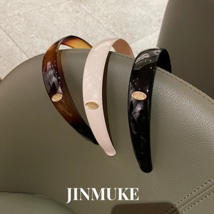 JINMUKE饰品韩国进口发饰带细齿塑质celly金标宽边发箍头箍发卡新