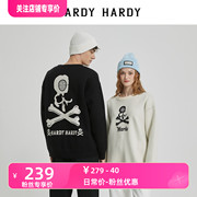 hardyhardy秋冬圆领套头提花骷髅，针织毛衣男女同，款情侣毛衫上衣