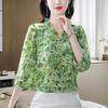 杭州真丝雪纺衬衫女春夏设计感小众女上衣中年妈妈洋气质衬衣