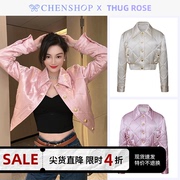 周洁琼同款THUG ROSE时尚甜美复古短棉服外套CHENSHOP设计师品牌
