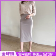 基本款通勤西装半身裙女韩国24春季过膝高腰一步裙子