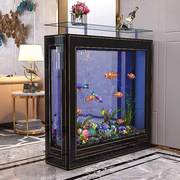 长方形玻璃金鱼缸龙鱼缸屏风隔断玄关客厅鱼缸一键排水免换水