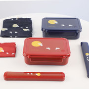 日本asvel单层饭盒可波炉，加热便当盒可爱日式饭盒，成人学生午餐盒