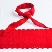 红色刺绣棉布花边辅料，diy手工领口袖口下摆，裙边床品窗帘服装蕾丝