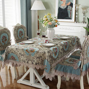 欧式餐桌椅垫高档奢华防滑美式椅子套罩家用可拆洗餐桌布艺套装