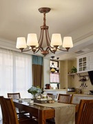 美式复古乡村客厅吊灯，铁艺古铜色现代简约现代主卧室餐厅灯具