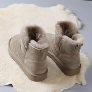 雪地靴女皮毛一体冬季加绒加厚2024年短靴保暖棉鞋棉靴子