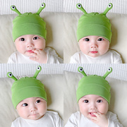0一月6婴儿帽子薄春夏季款超萌可爱男女宝宝护囟门帽新生儿童小怪