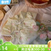 女童夏季旗袍裙洋气中国风，碎花连衣裙宝宝夏装，新中式公主裙棉