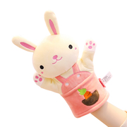 小兔子手偶手指，手上毛绒玩具娃娃儿童手套兔子，布偶张嘴玩偶公仔