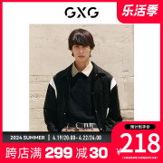 GXG男装商场同款黑色夹克外套 秋季复古纹样系列