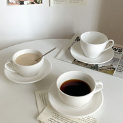 北欧简约咖啡杯碟家用下午茶具，套装ins网红纯色，花茶杯陶瓷杯