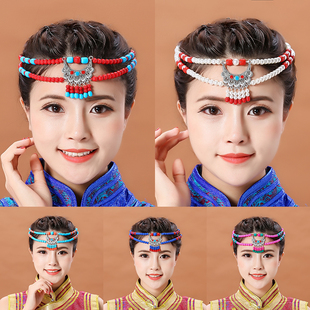 蒙古族舞蹈头饰跳舞演出发饰蒙古舞月牙，配饰少数民族风藏族手工
