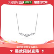 香港直邮同购周大福女士18k750白色黃金鑲天然鑽石頸鏈