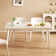 法式奶油风餐桌简约现代小户型家用长方形吃饭桌子白色餐桌椅组合