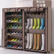 简易鞋柜鞋架布鞋柜(布鞋柜，)布艺便宜经济型，鞋柜子布套带拉链双排大号家用