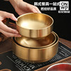 304韩国金色不锈钢双层碗隔热防烫粉面汤碗带盖饭碗韩式烤肉餐具