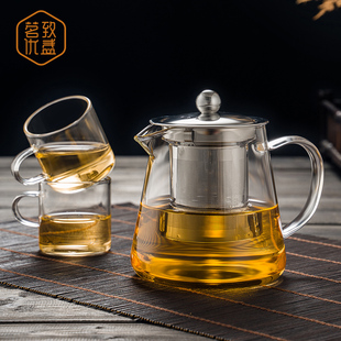 耐热玻璃泡茶壶茶具套装，加厚家用花，茶壶不锈钢过滤电陶炉煮茶壶器