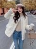 白色小香风菱形格羽绒服，女短款2023冬季韩系小个子厚外套