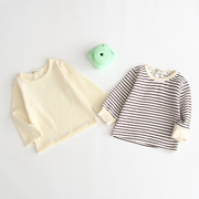 春秋季婴幼儿长袖T恤男女宝宝衣服纯棉童装条纹打底衫上衣T恤