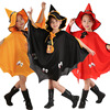 万圣节披风斗篷儿童，女巫角色扮演表演南瓜，服帽子披风套装