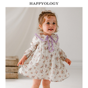 happyology英国女童连衣裙秋季童装，小宝宝裙子英伦儿童长袖连衣裙
