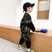 男童春装套装2022韩版时髦卫衣儿童春季两件套宝宝洋气衣服潮