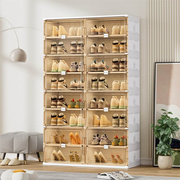 鞋柜家用门口折叠鞋架免安装塑料鞋子收纳柜透明简易室内外多层