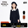 拜年服little moco童装秋冬装洋气女童纯棉娃娃领连衣裙儿童裙子