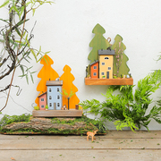 树屋木制小房子壁挂装饰儿童房，橱窗创意饰品幼儿园，环创diy小摆件