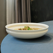 农家乐土菜馆饭店餐厅陶瓷中式盘热菜盘汤盘圆形白瓷异形汤碗特色