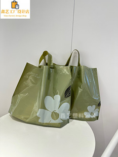 山茶花塑料袋子手提袋服装店，男女童装加厚购物袋袋定制