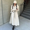 韩国东大门秋季时尚抽绳套装减龄拼色条纹连帽外套+半身裙 两件套