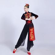 秧歌舞蹈演出服中国风，伴娘服打鼓服民族古典舞台，表演服装女款