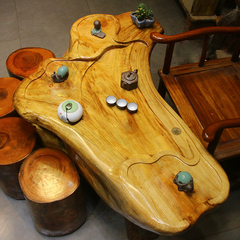金丝楠木根雕茶台整体树根茶桌茶桌椅组合d茶几家具木雕木桩FX646