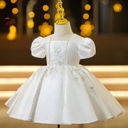 儿童礼服公主裙花童婚礼小女孩礼服钢琴主持人礼服女童生日蓬蓬裙
